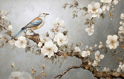 Панно AG-CB-002, Chinoiserie birds, Design Studio 3D