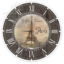 Панно с изображением достопримечательностей Creative Wood Часы Париж