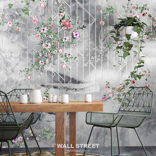 Фотообои в интерьере артикул Fiore 4, ЦВЕТОК / FIORE, Wall street